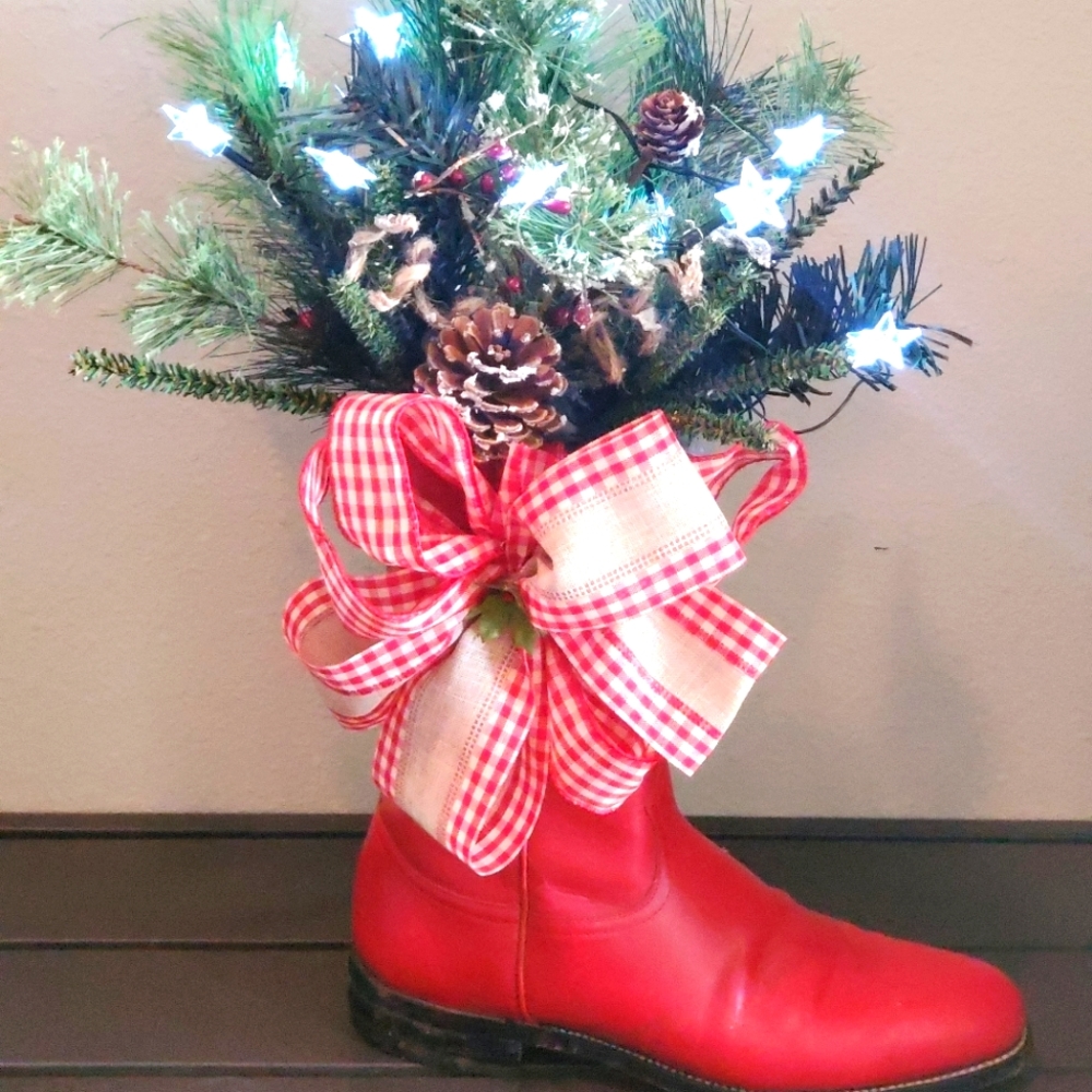 Red boot door hanger